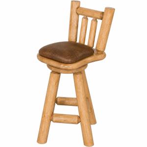 Swivel Log Bar Stool w/ Cushion