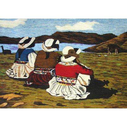 Wool Tapestry: Evening at the Lake