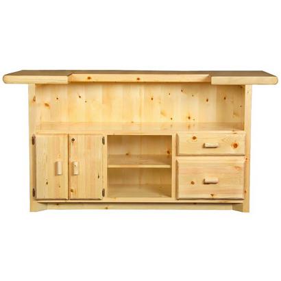 Log Bar w/ Locking Cabinet