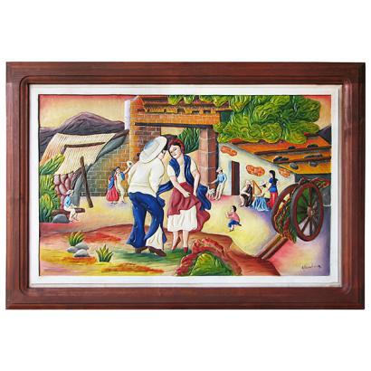 Baile Tapatio Carved Relief Painting