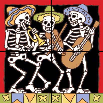 Decorative Tile Collection - Day of the Dead Tile Mural - DDT201