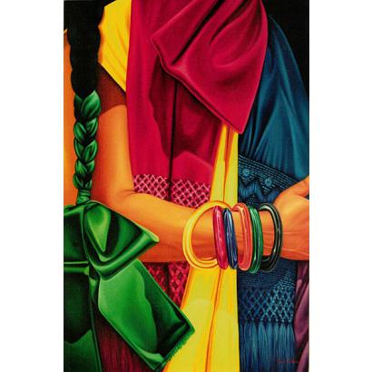 Color Mixteco Oil Painting on Canvas
