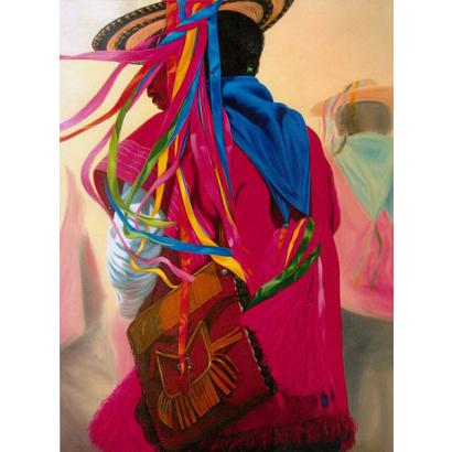 Indigena con Morral Oil Painting on Canvas