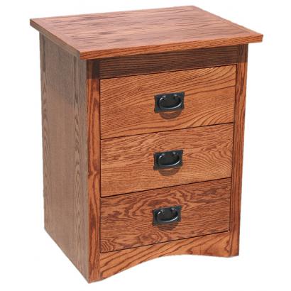 American Mission Oak Small 3 Drawer Nightstand