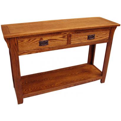 American Mission Oak Console Table w/ Drawers