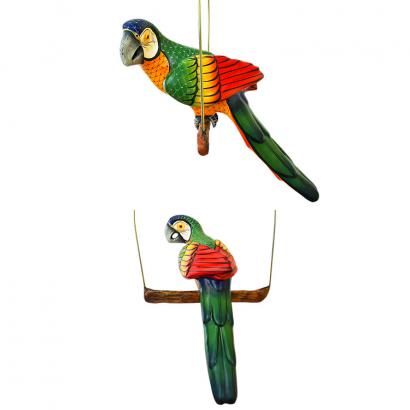 Green Macaw on Perch