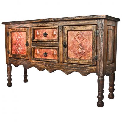 Veronica Console Table w/ Copper Doors & Drawers