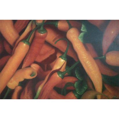 Orange Peppers Oil Painting on Canvas