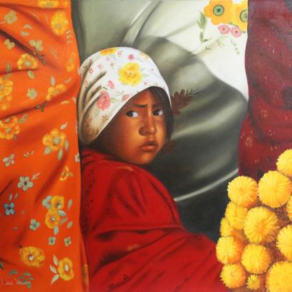 Nina Tarahumara Oil Painting on Canvas