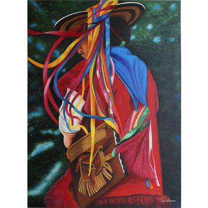 Indigena con Morral Oil Painting on Canvas