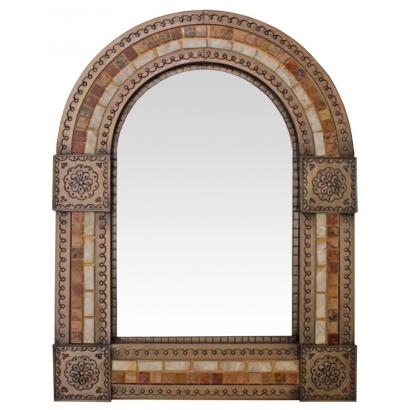 Arched Tile Mirror w/ Onyx & Marble Tiles