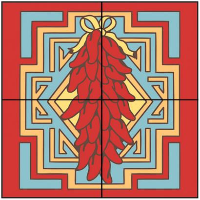 Chili Pepper Tile Mural