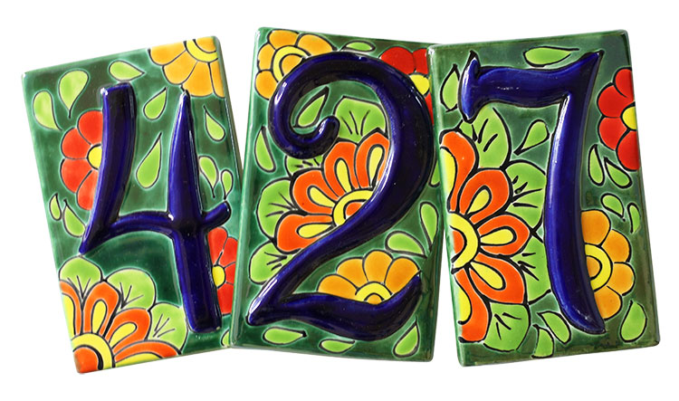 Talavera House Numbers: Spring Flowers