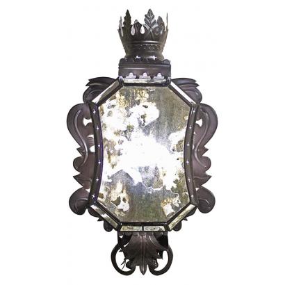 Corona Wall Sconce w/Antiqued Glass
