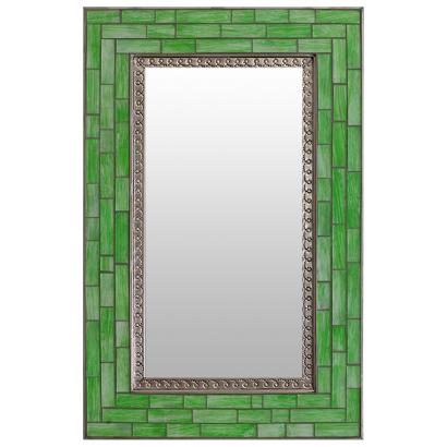 Glass Tile Mirror w/ Green Glass Tiles