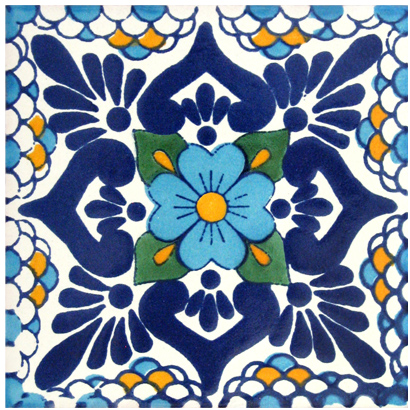 Mexican Tile Talavera Tiles High-Quality Hand Painted Flowers Tile T-26 