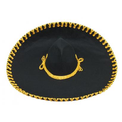 Black & Gold Jaripeo Sombrero
