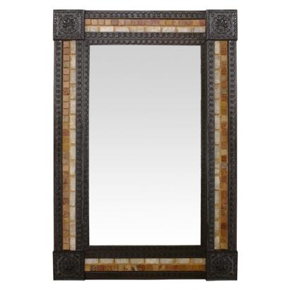 Rectangular Tile Mirror w/ Onyx & Marble Tiles