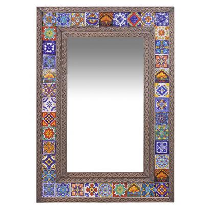 Tile Mirror w/ Multi-colored Tiles