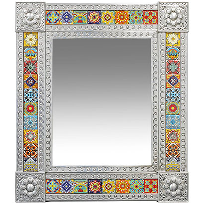 Talavera Tile Mirror w/ Multi-colored Tiles