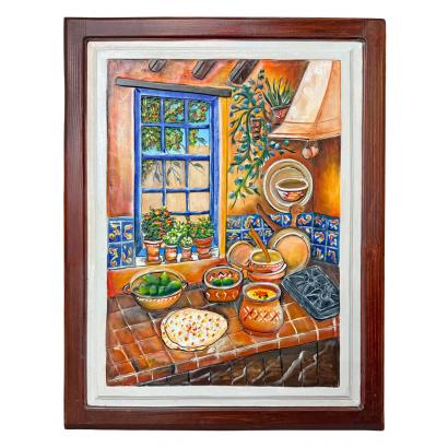 Cocina Traditional Carved Relief Painting