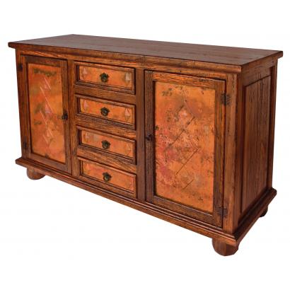 Two-Door Sideboard w/ Copper Doors & Drawers