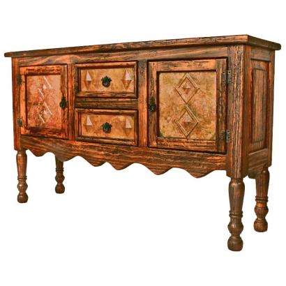 Veronica Console Table w/ Copper Doors & Drawers