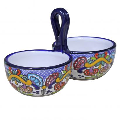 Double Talavera Salsa Bowl