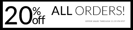 Cyber Monday Sale - 20% Off All Orders!