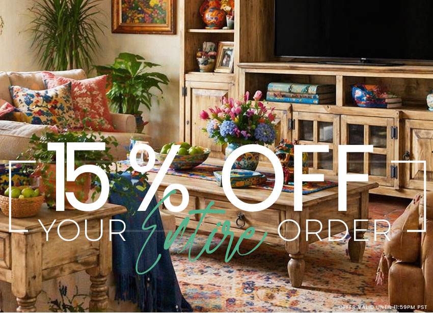 Summer’s here, So are savings 15% off Your Entire Order!