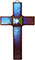 Fused Glass Cross  with Red Iridescent Glass