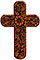 Wooden Cross by Alicia Lopez:Orange Cross with Black Flowers