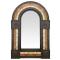 Small Arched Tin & Stone Mirror - Chocolate Finish