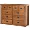 Barnwood 10-Drawer Dresser: Honey Pine