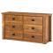 Barnwood 6-Drawer Dresser: Honey Pine