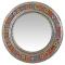 Small Round Tile Mirror - Natural Finish