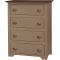 4-Drawer Upright Country Dresser - Sandstone & Tobacco
