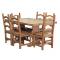Small Trestle Dining Table w/ Six Colonial Chairs