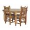 Round Lyon Dining Table w/ Four New Mexico Chairs