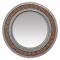 Small Round Tile Mirror - Natural Finish