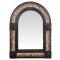 Medium Arched Tin & Stone Mirror - Chocolate Finish
