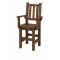 Short Barnwood Pub Stool w/ Arms: Barnwood Dark