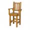 Short Barnwood Pub Stool w/ Arms: Honey Pine