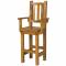 Tall Barnwood Pub Stool w/ Arms: Honey Pine