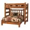 XL Twin Over Offset Queen Barnwood Bunk Bed: Honey Pine